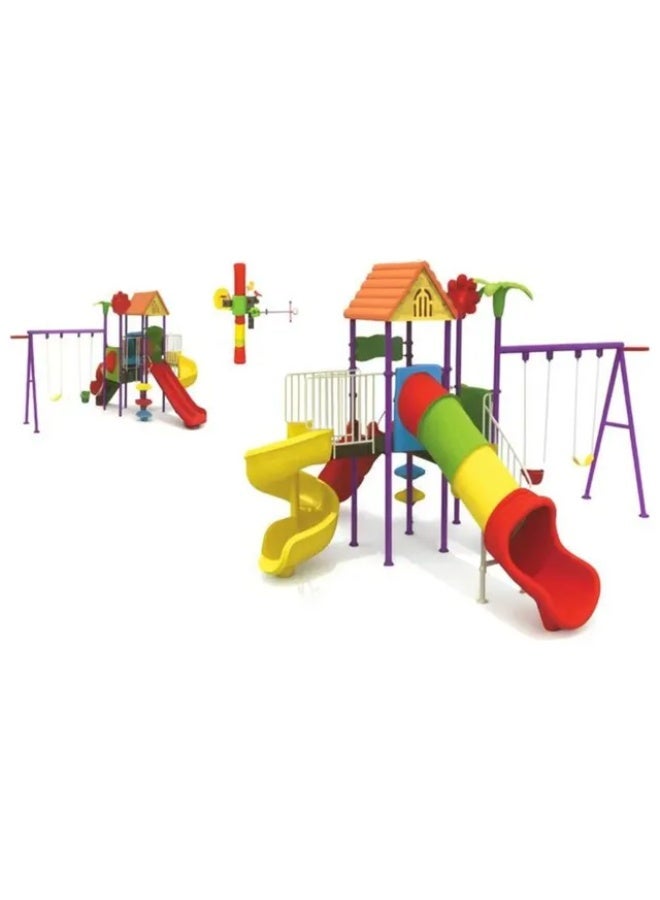 MYTS Deluxe Playset with 2 Swings & 3 Slides | Outdoor Kids Playground Set | Large Backyard Activity Center – 600 × 360 × 270 cm - Image 3